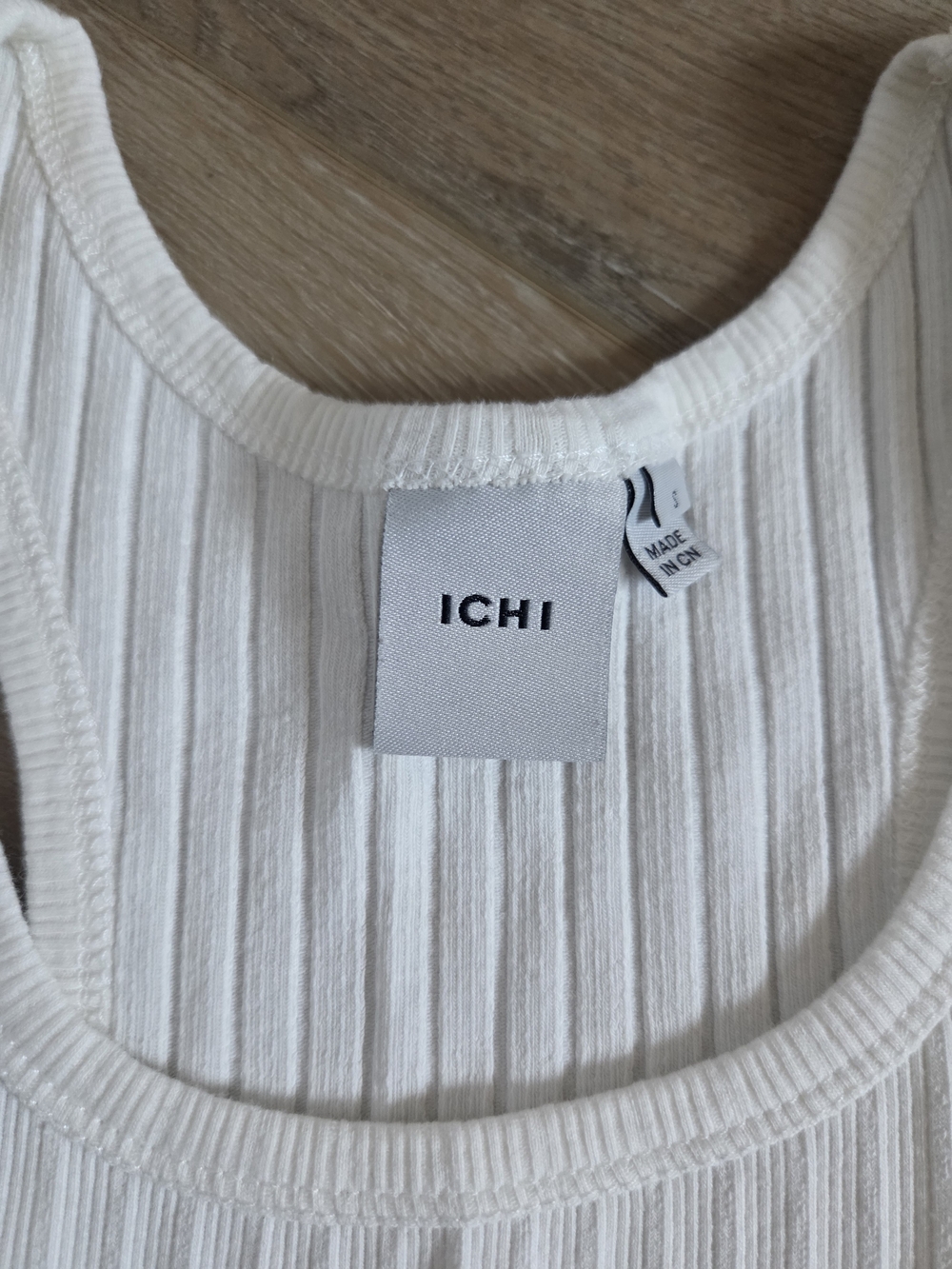 ICHI European Cream Ribbed Tank - Picture 2 of 3